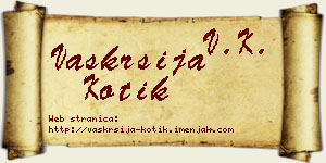 Vaskrsija Kotik vizit kartica
